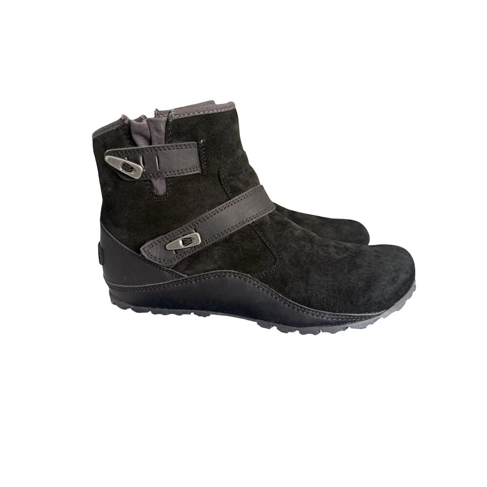 Merrell Ankle Boots Womens Size 7 Haven Duo Waterproof Black Suede Side Zip